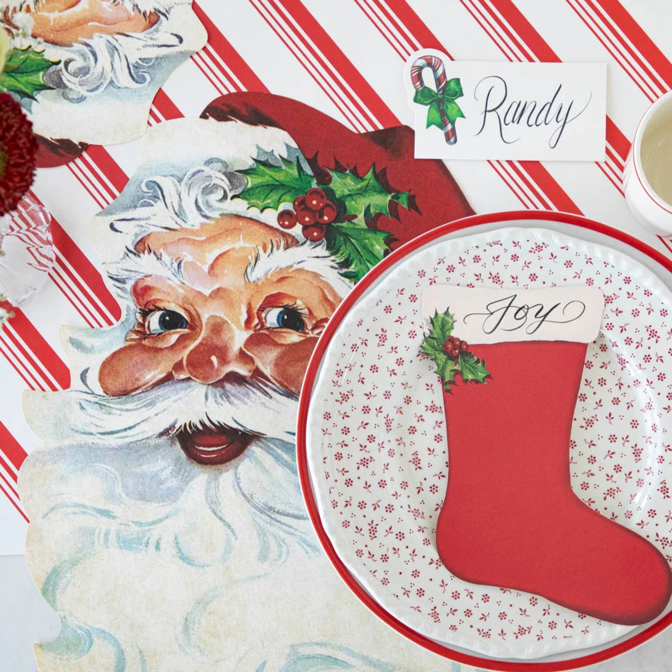 Manteles individuales de papel troquelados Hester & Cook - Santa - 12