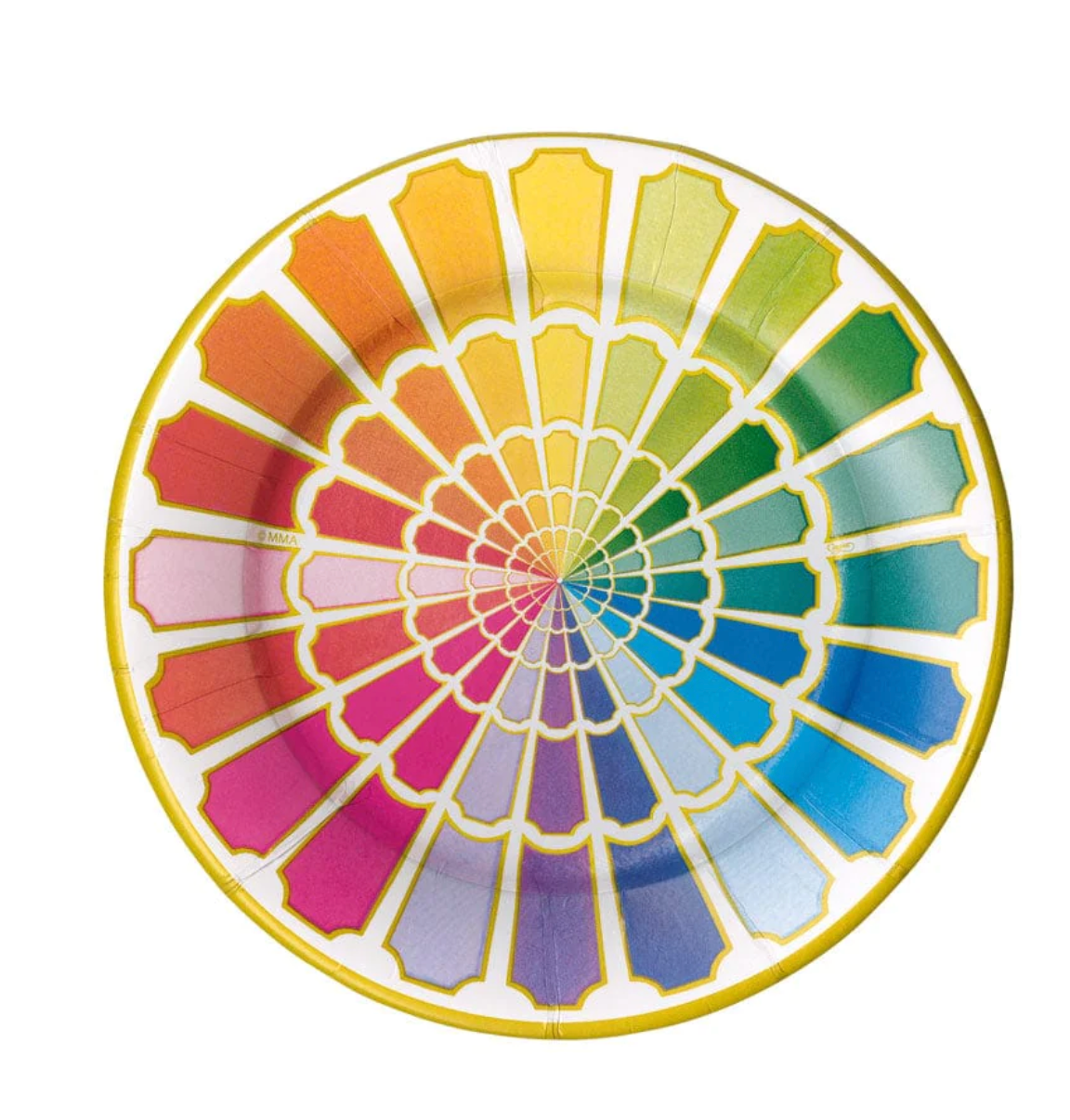 Caspari Color Wheel Round Paper Salad & Dessert Plates - 8pk
