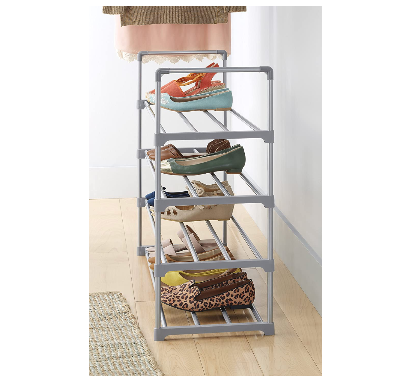 4-Tier Shoe Rack – Gray - LOCAL DELIVERY ONLY