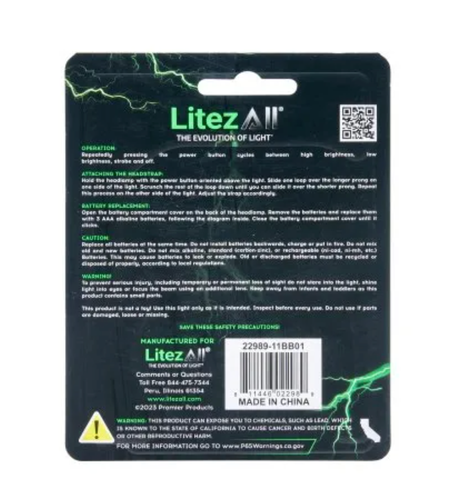 COB LED Head Lamp Flashlight – 3 Modes – 120 Lumens