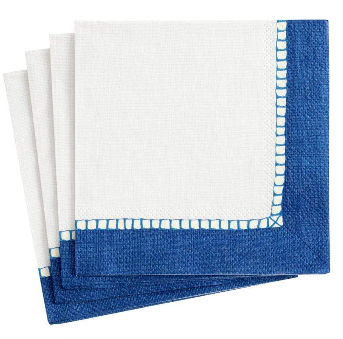Caspari Linen Border Cocktail Napkins - Marine – 20pk