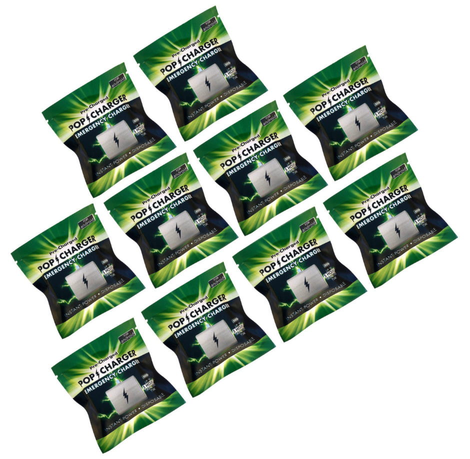 Disposable Battery Backup Pop Charger – USB-C – Android and iPhone 15+ – Pack of 10