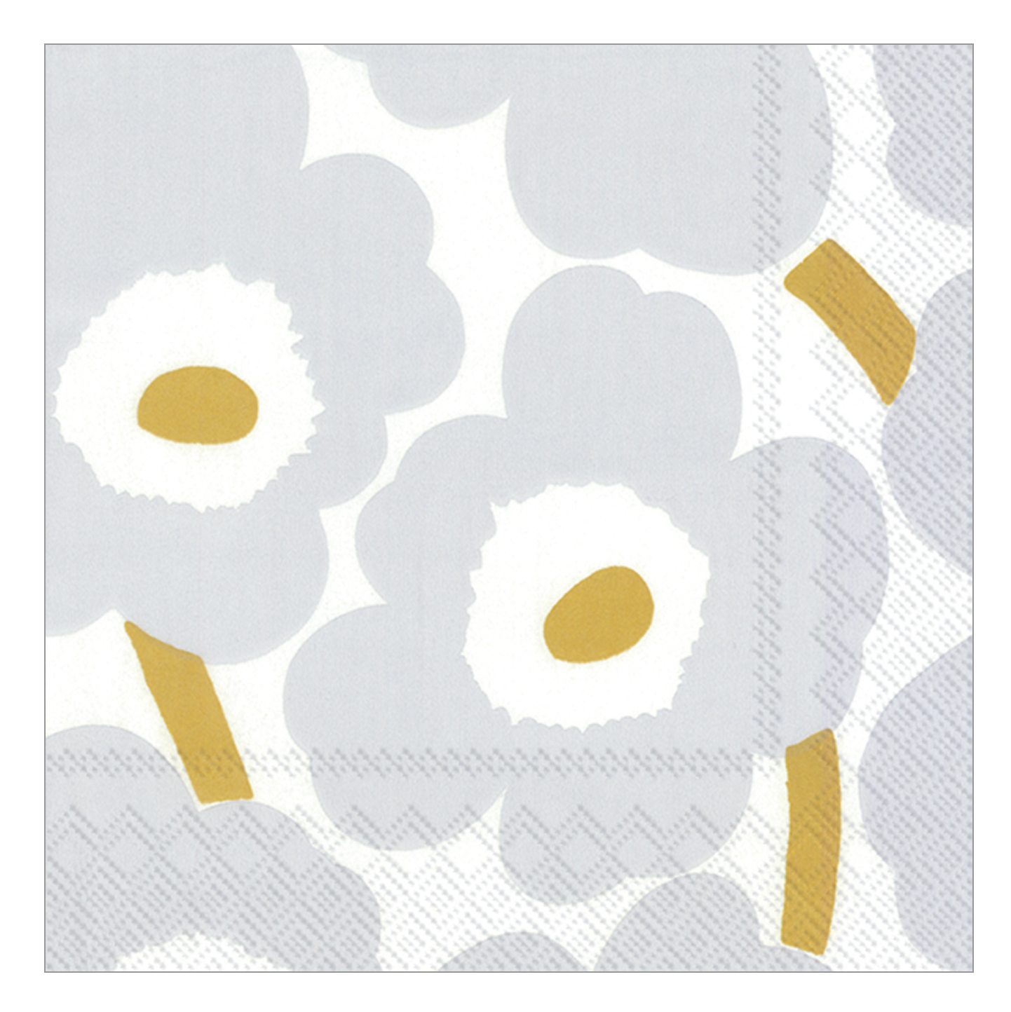 Marimekko Cocktail Beverage Napkins | White/Silver – 20pk