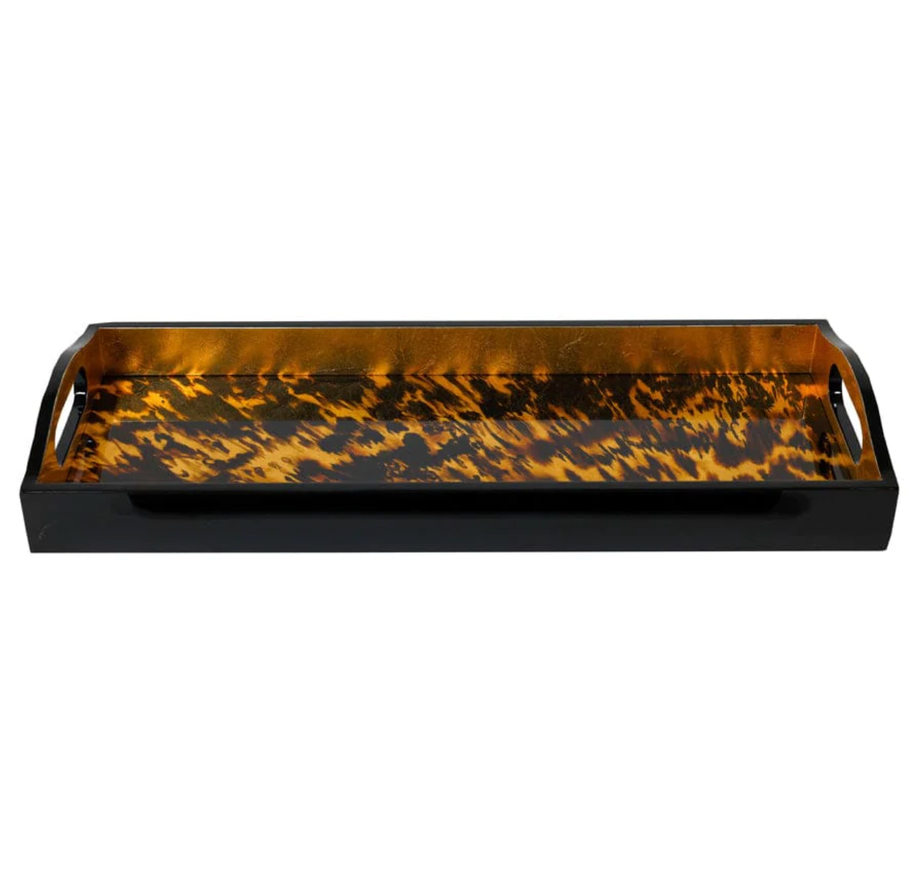 Caspari Tortoiseshell Lacquer Bar Tray – 20” x 8”