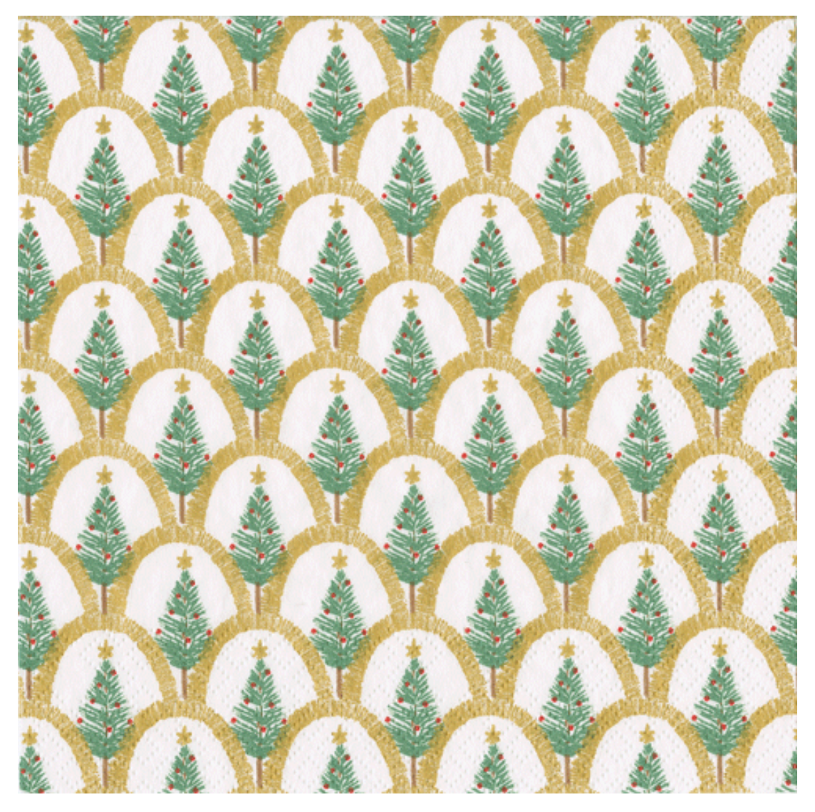 Caspari Deco Christmas Luncheon Napkins – Gold - 20pk