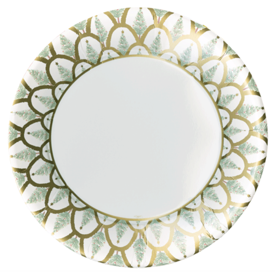 Caspari Deco Christmas Gold Paper Dinner Plates – 8pk