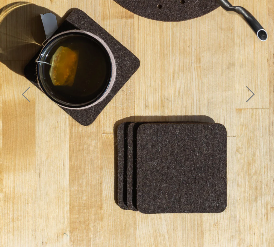 Graf Lantz Bierfilzl Merino Wool Square Felt Coaster – Chocolate – 4pk