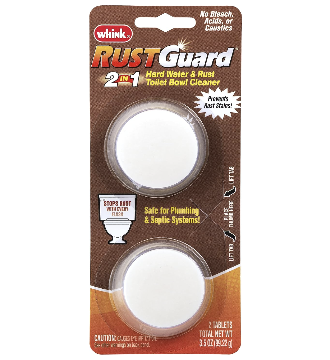 Whink RUSTGuard Time Released Toilet Bowl Cleaner Tablets – Pack of 2