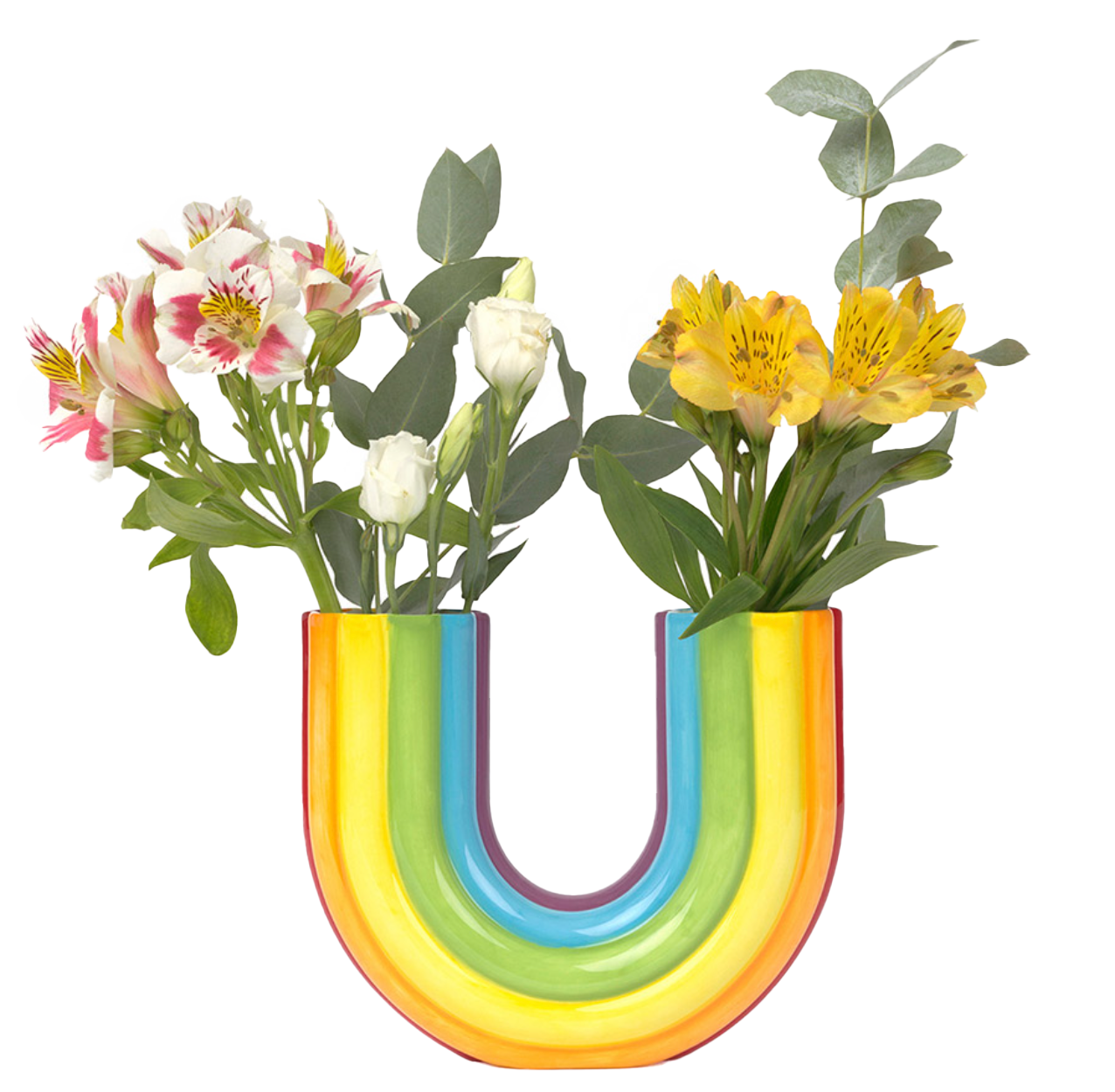 Ceramic Rainbow Double Vase