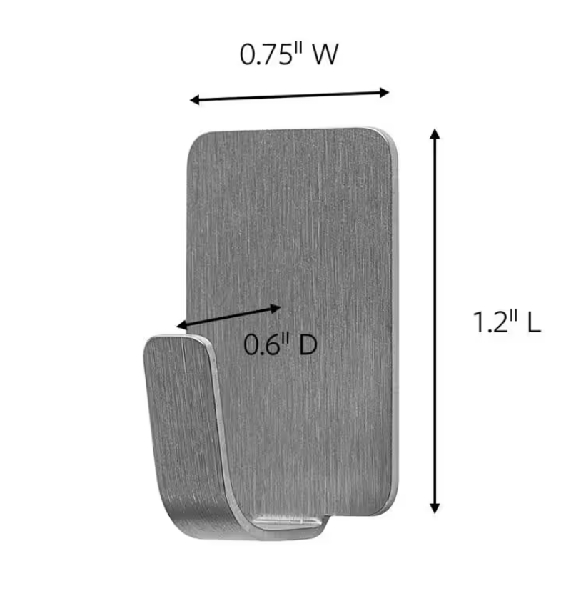 Command Stainless Steel Hooks With Strips – Small – 4-Pk.