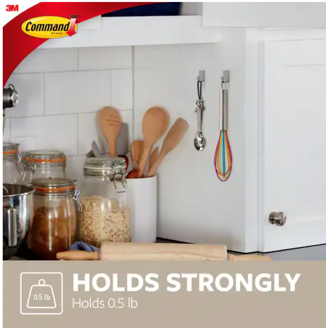 Command Stainless Steel Hooks With Strips – Small – 4-Pk.