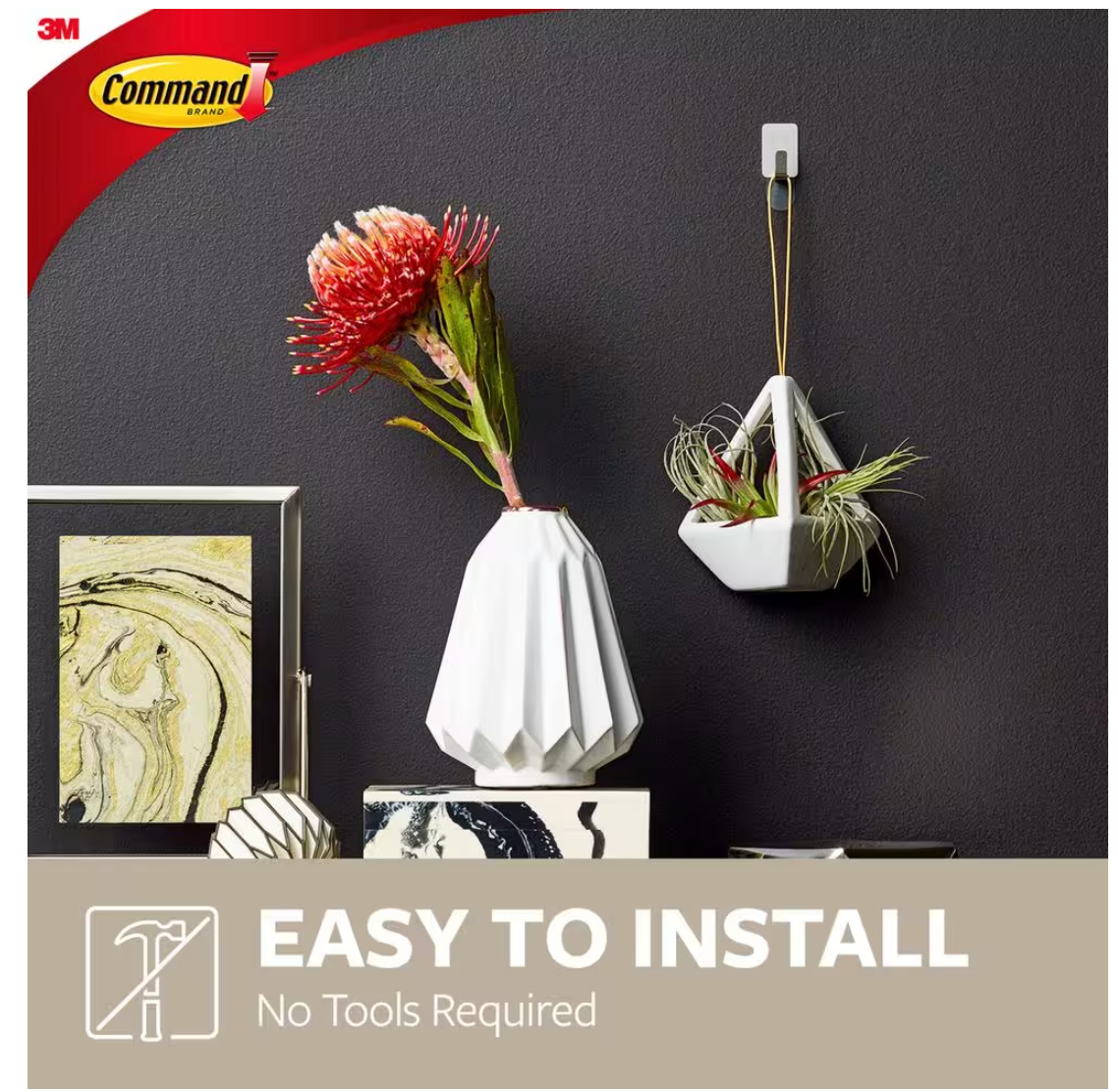 Command Stainless Steel Hooks With Strips – Small – 4-Pk.