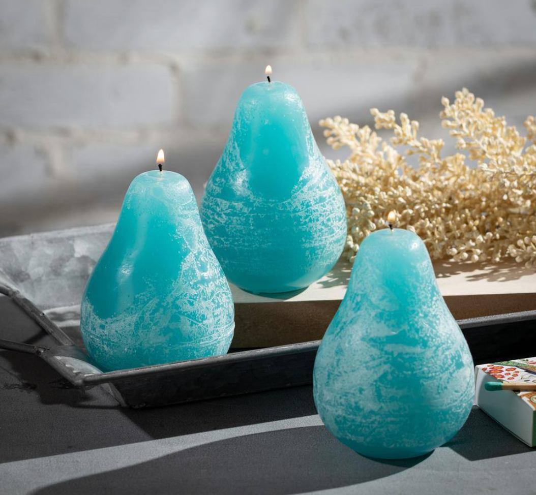 Vance Kitira Timber Pear Candle – Sea Glass – 4.5"