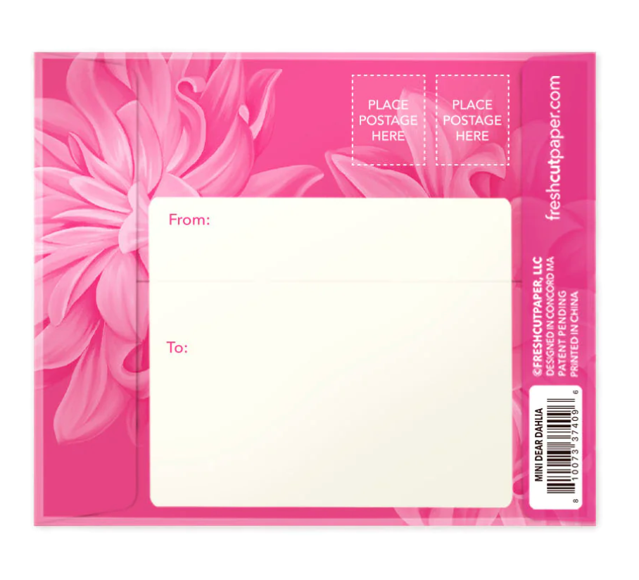 Fresh Cut Paper 3D Pop Up Flower Greeting Note Card – Dear Dahlia – 6" x 5"