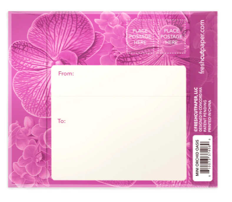 Fresh Cut Paper 3D Pop Up Flower Greeting Note Card – Orchid Oasis – 6" x 5"