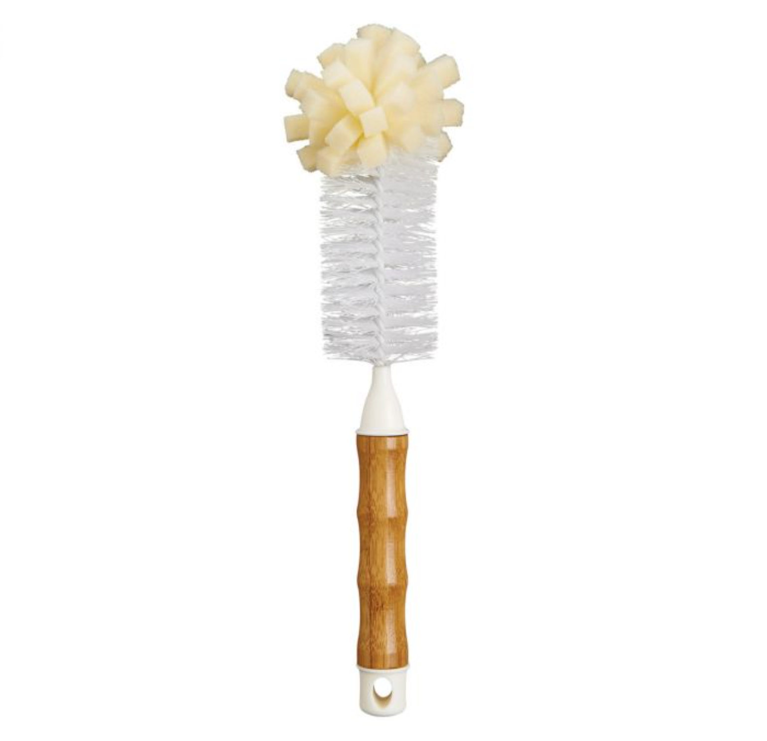 Bamboo Handle Wire+Sponge Bottle Brush