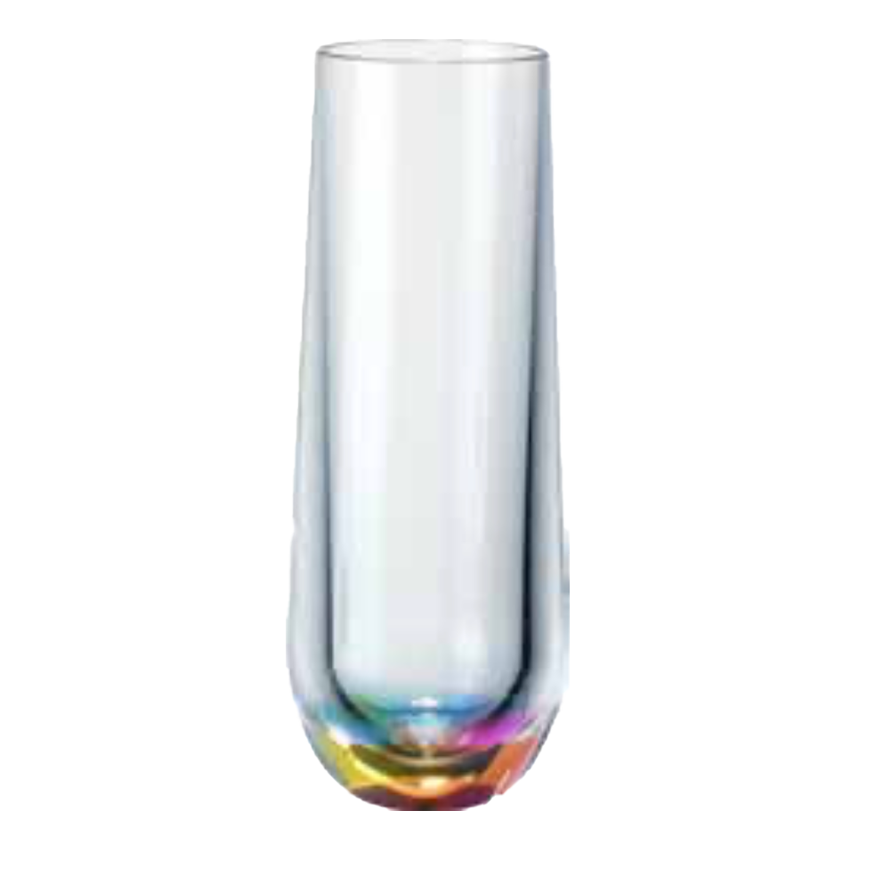 Rainbow Jewell Acrylic Stemless Champagne Glass – 8oz