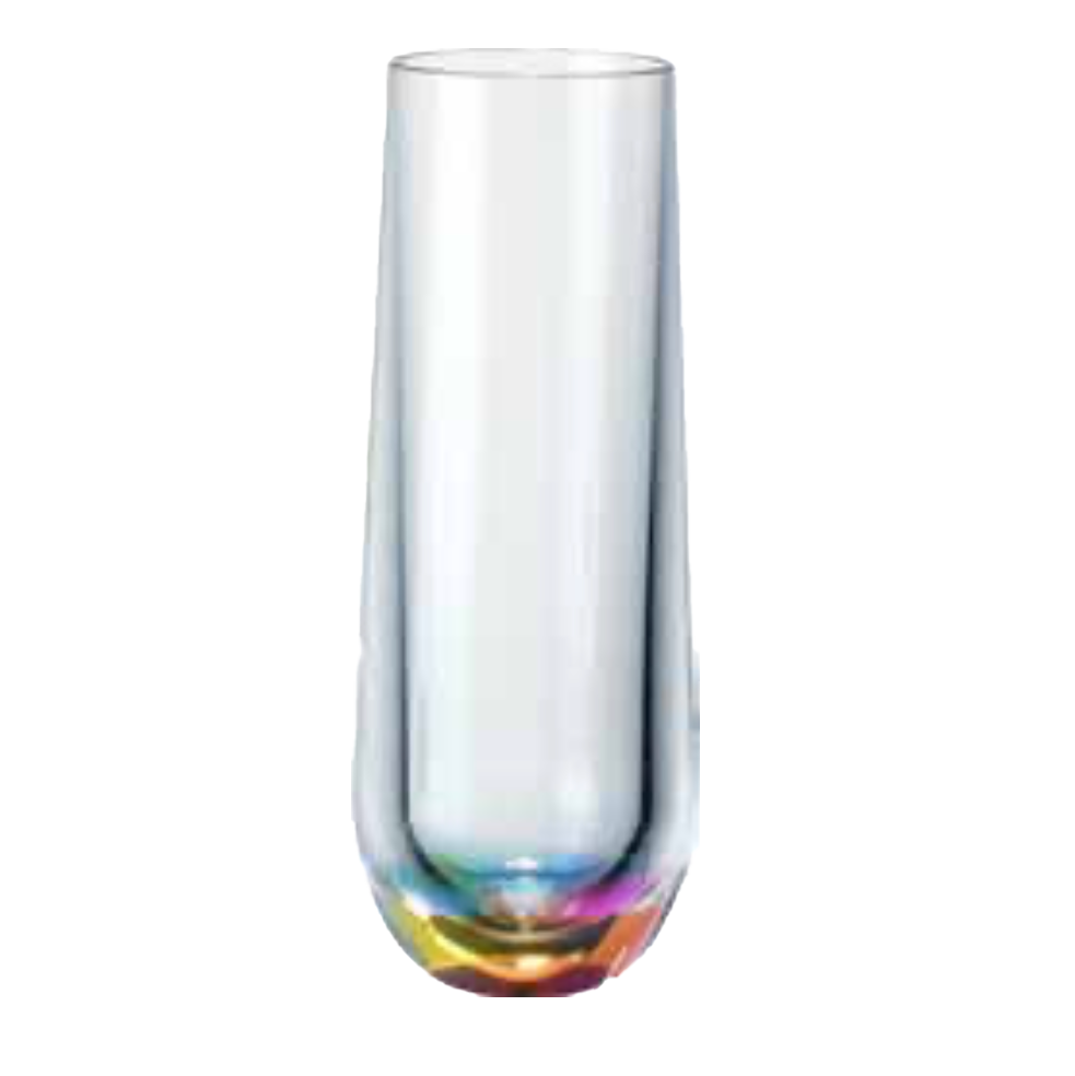 Rainbow Reflections Jewell Acrylic Stemless Champagne Glass – 8oz