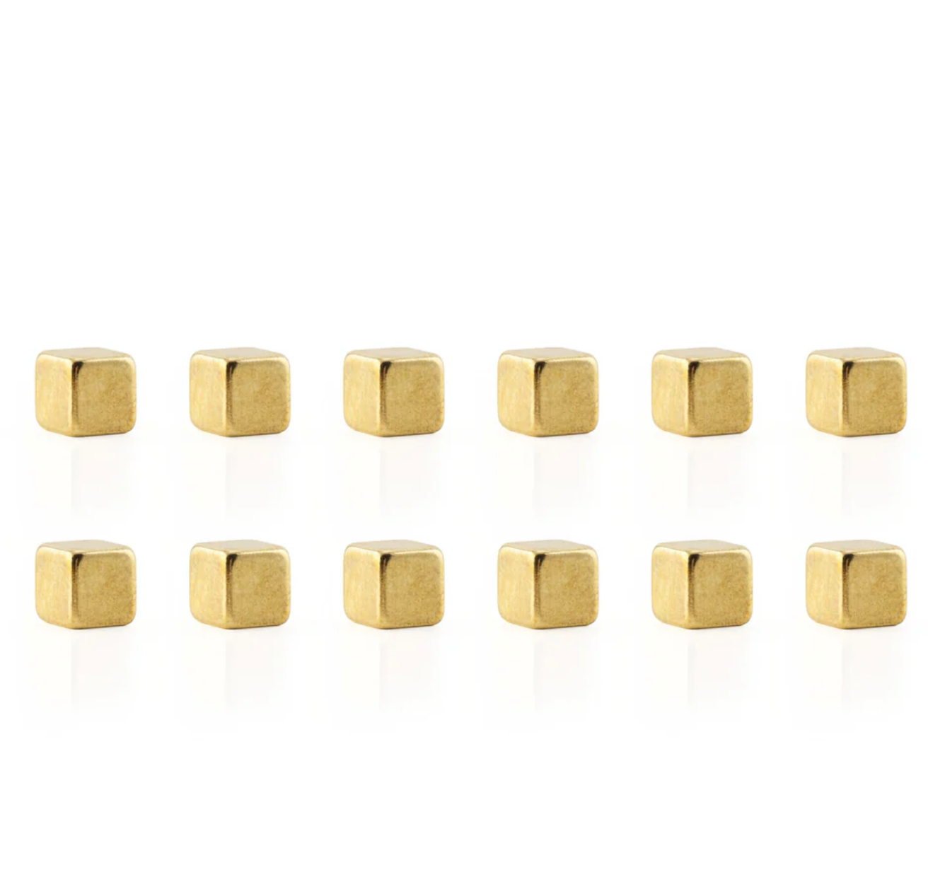 Small But Mighty Magnetic Magic in a Cube – Gold – Pack of 12 Mini Magnets