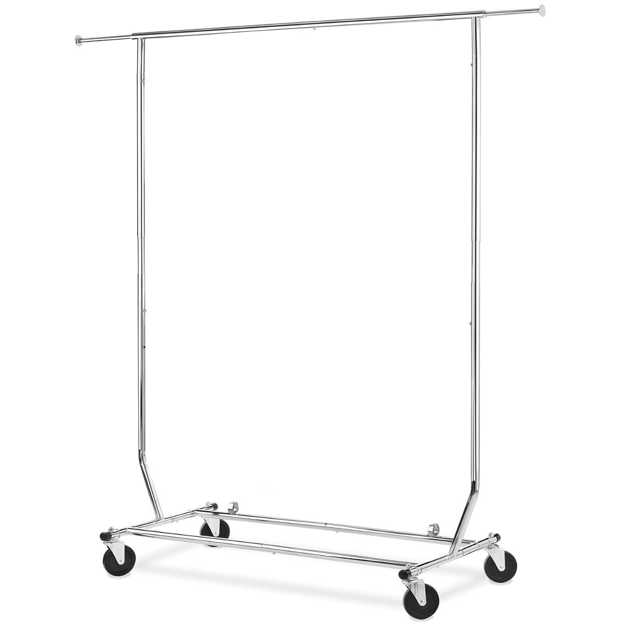 Whitmor Adjustable Garment Rack With Wheels – 75" – Chrome