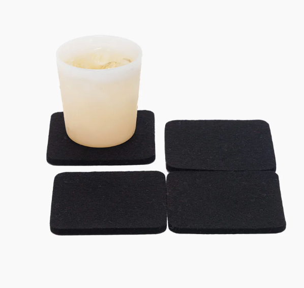 Graf Lantz Bierfilzl Square Felt Coaster – Black – 4pk