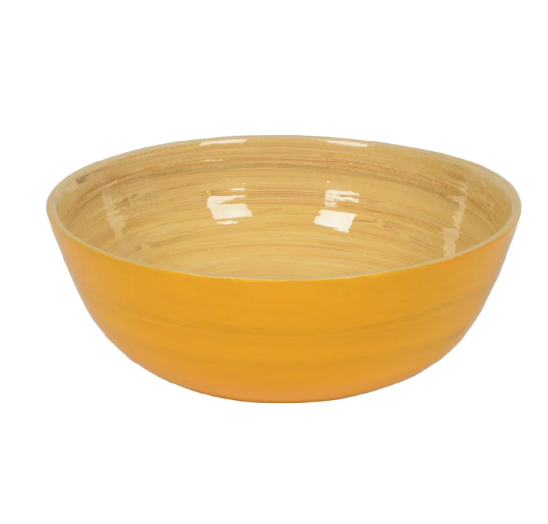 Bamboo Salad Bowl – Yellow – 7"Dia. x 2.7"
