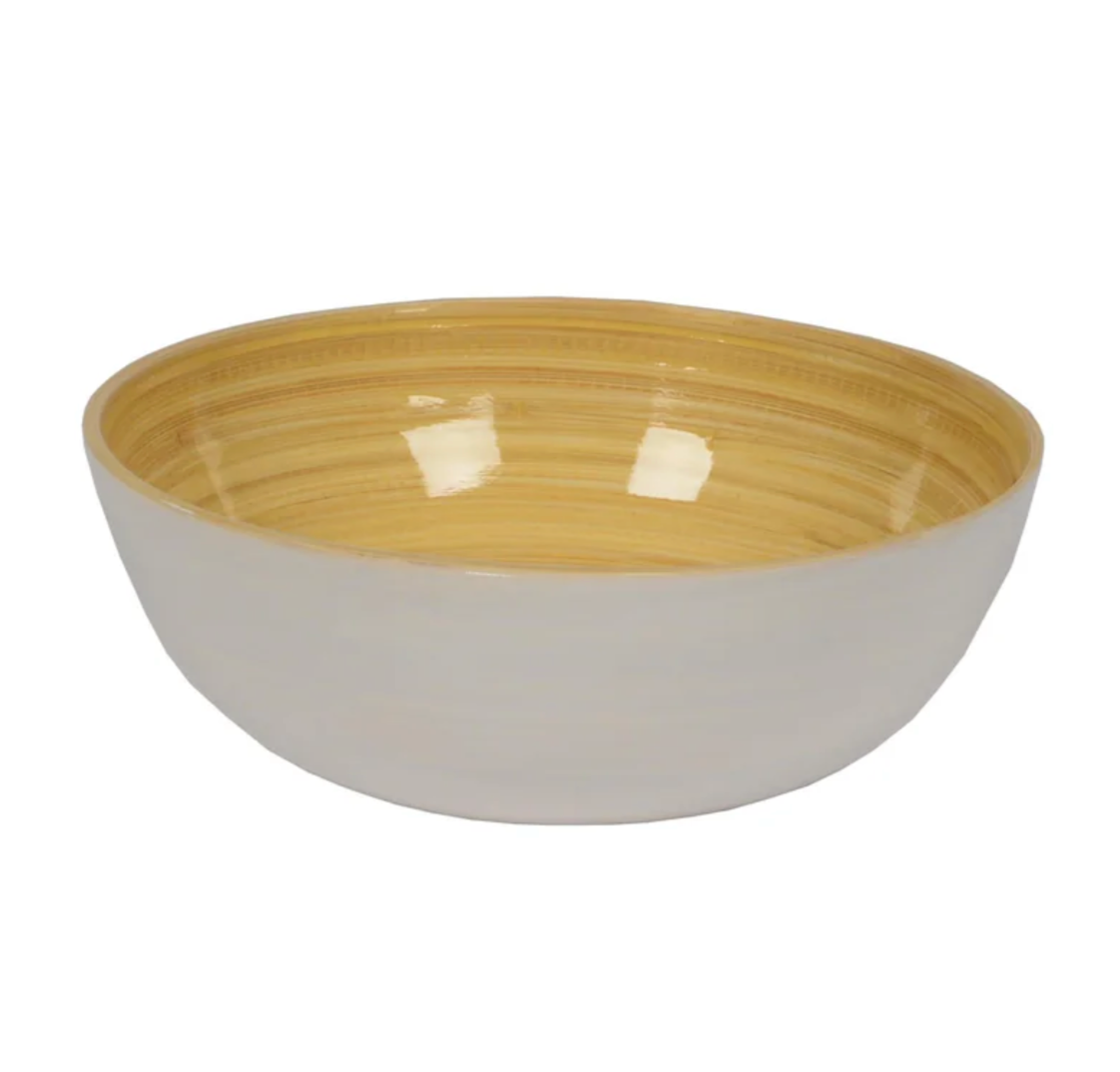 Bamboo Salad Bowl – White – 7"Dia. x 2.7"