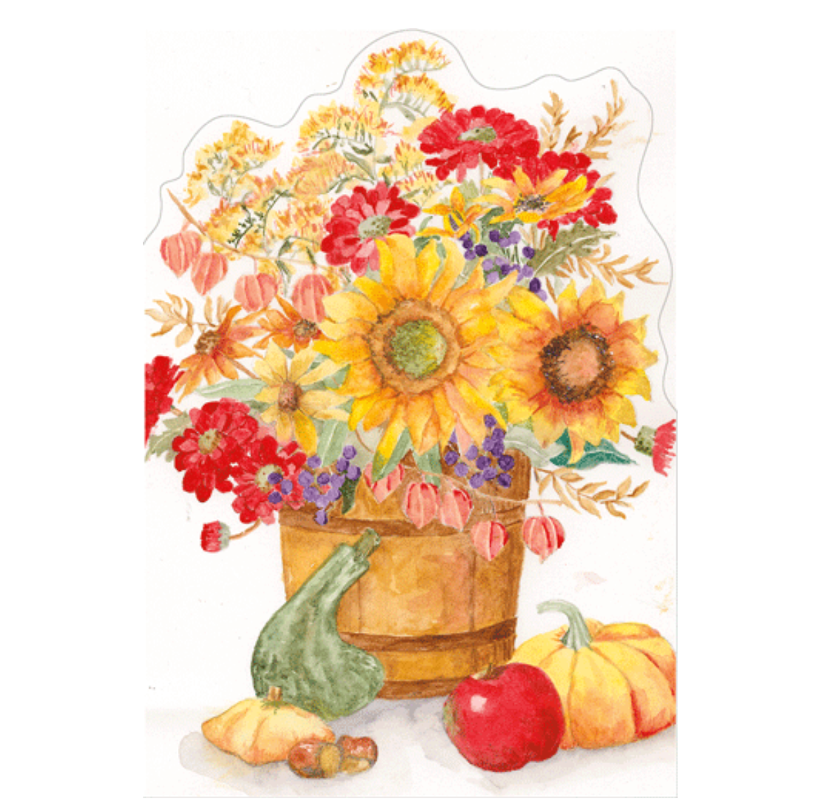 Caspari Autumn Arrangement Thanksgiving Card – 1 Card & 1 Envelope