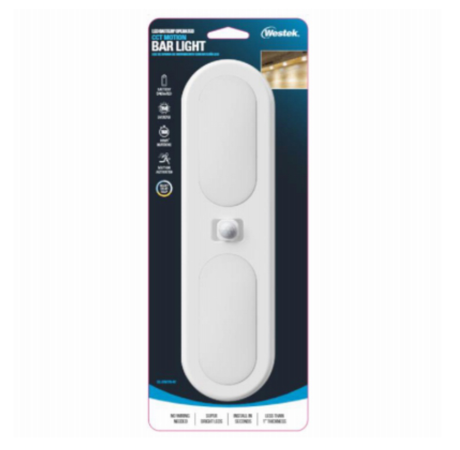 LED Motion Activated Adjustable White Light Bar – Battery Operated