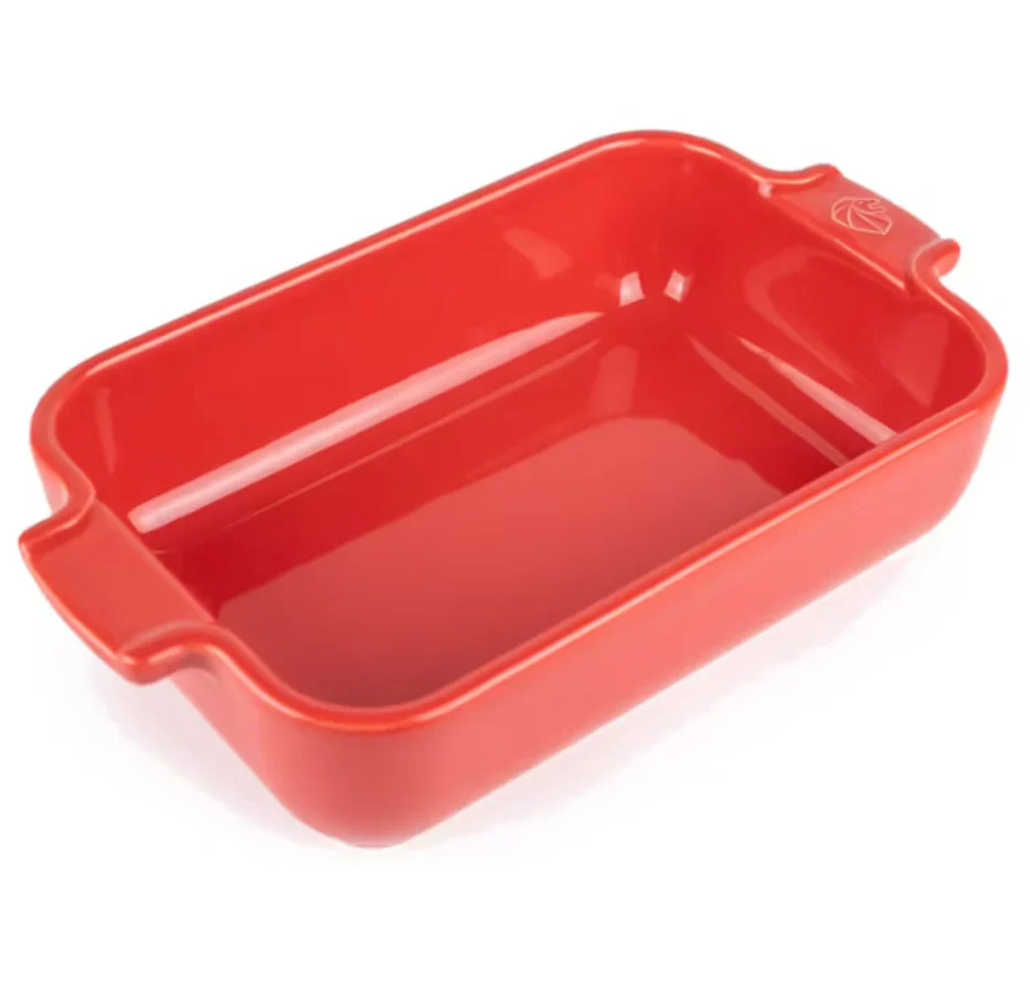 Peugeot Appolia Rectangular Ceramic Baking Dish With Handles – 14.25" – Red