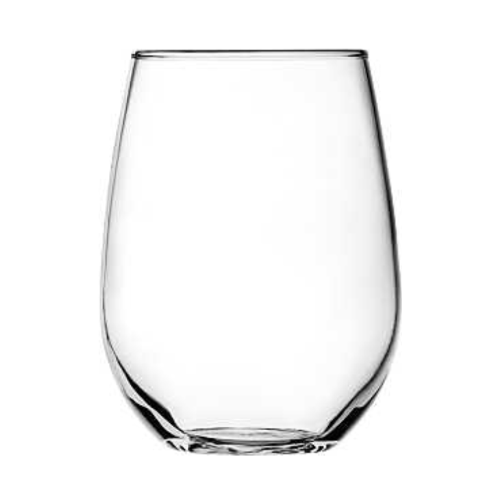 Stemless Clear Wine Glass – 15 oz - Pack of 4