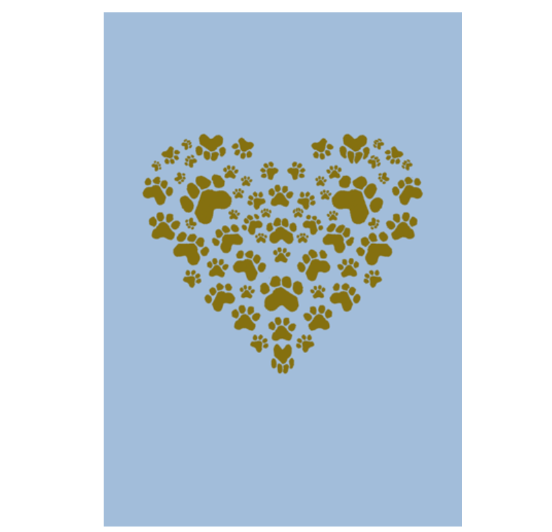 Caspari – Pet Sympathy Card Paw Print Heart – 1 Card & 1 Envelope