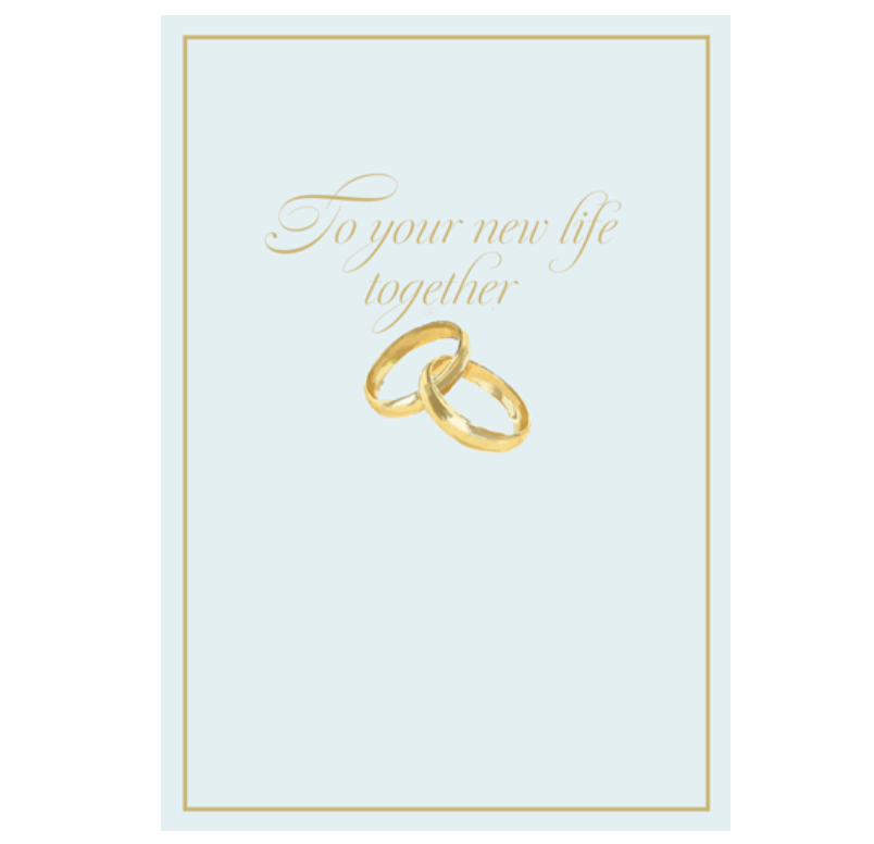 Caspari – Interlocking Rings Wedding Card – 1 Card & 1 Envelope