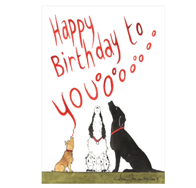 Caspari Howl Birthday Card – 1 Card & 1 Envelope