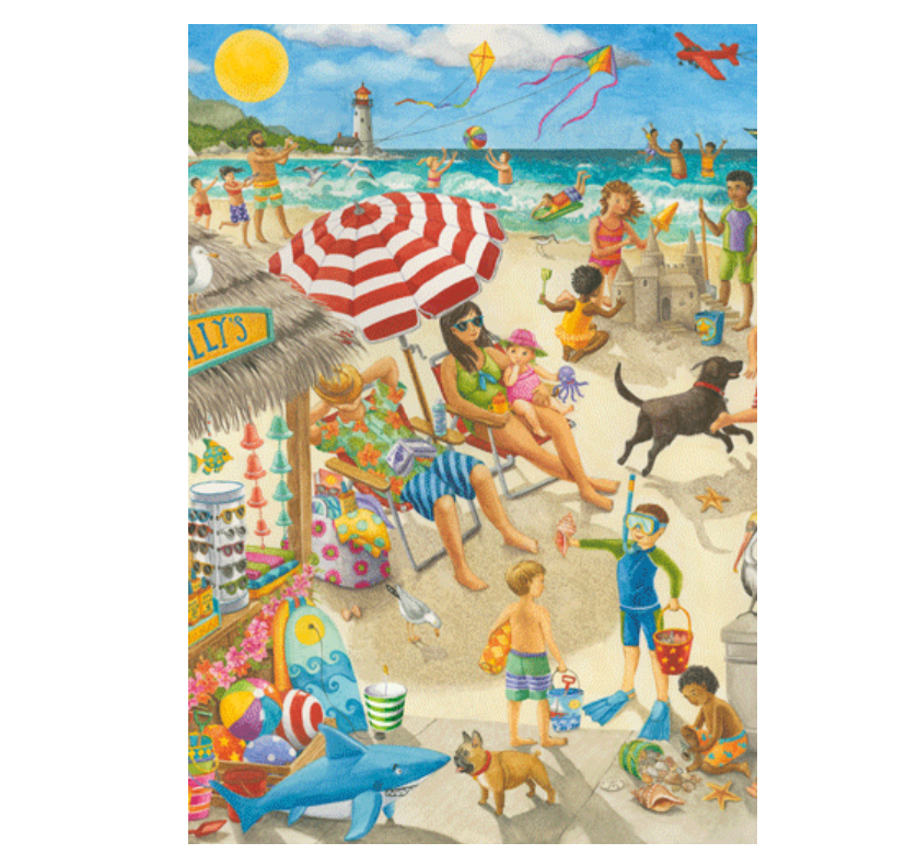 Caspari Mother's Day Card – Day At The Shore – 1 Card & 1 Envelope