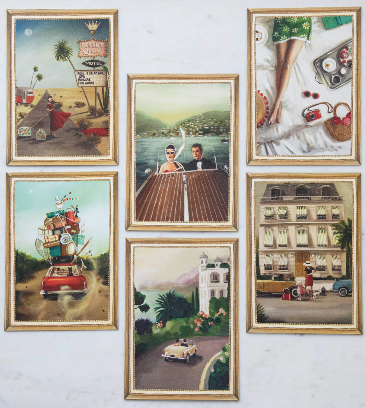 Hester & Cook Flat Note Boxed Cards – Jet Setter – Set of 6