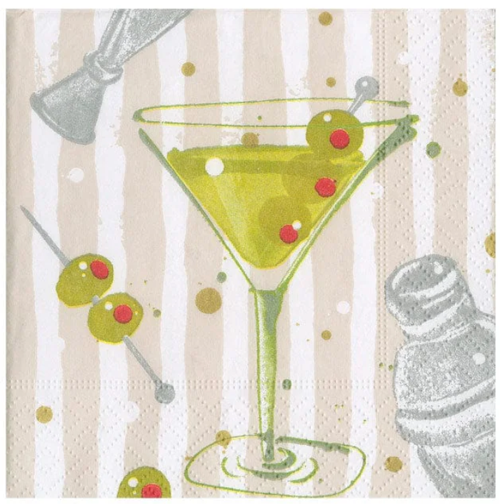 Caspari Speakeasy Paper Cocktail Napkins - 20pk