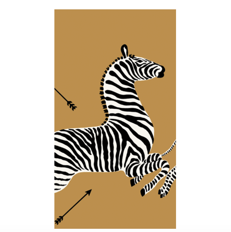 Caspari Zebras In Gold Paper Guest Towel Napkins - 15 Pk
