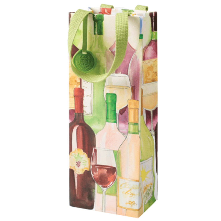 Caspari Wine Bottles Bottle Gift Bag