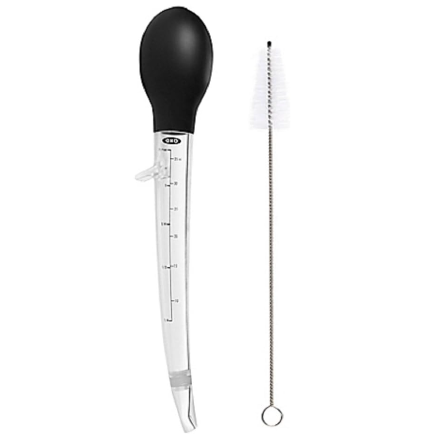 OXO Good Grips Angled Turkey Baster with Cleaning Brush – Black