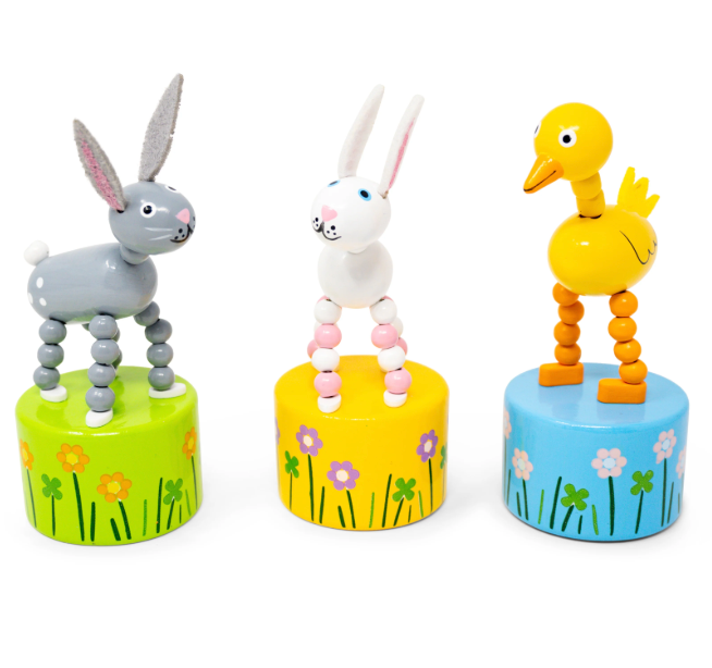 Easter Push Puppets – Assorted Duck & Bunny – Each Sold Separately