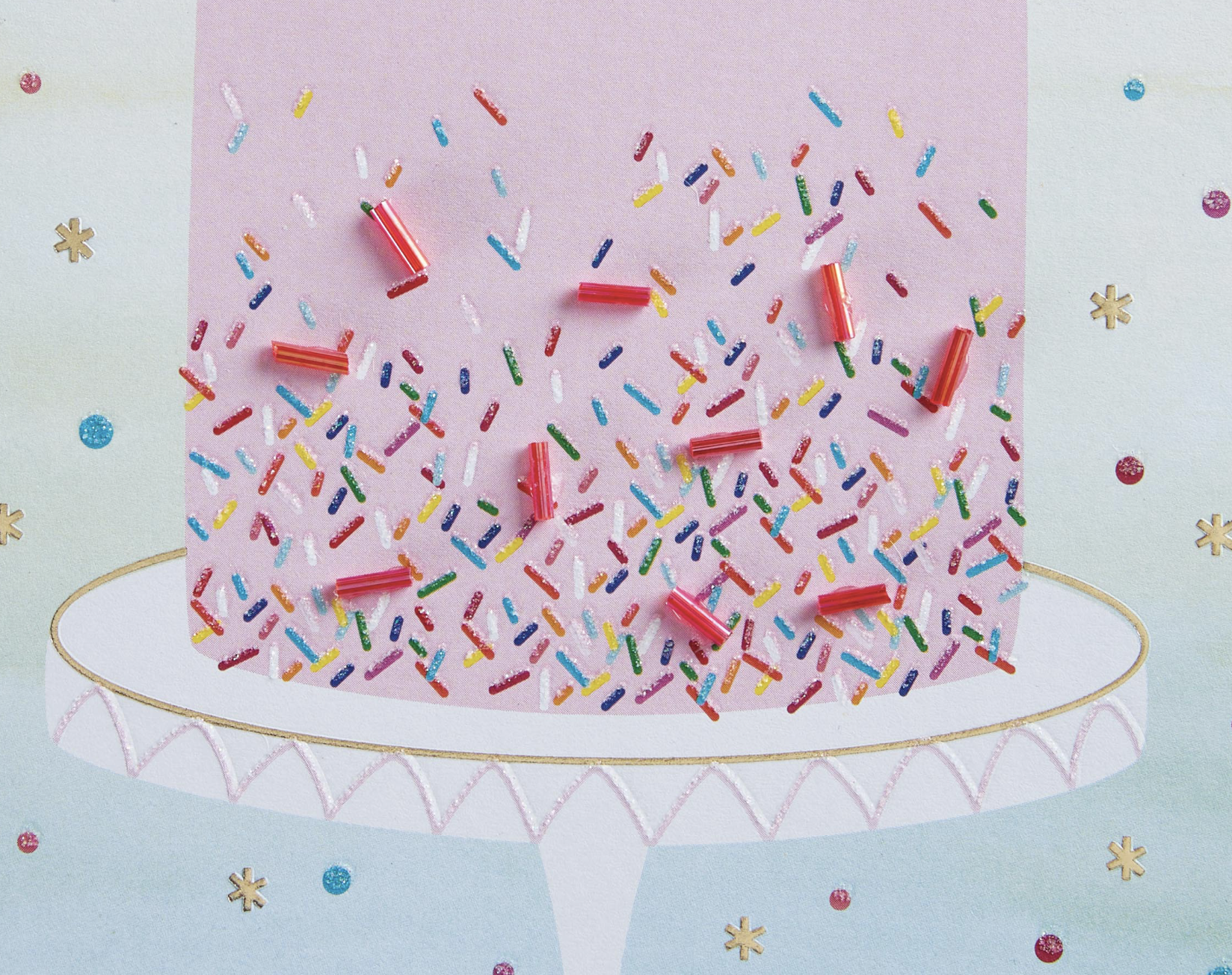 Design Design Handcrafted Birthday Card – Sprinkles Cake – 1 Card & 1 Envelope