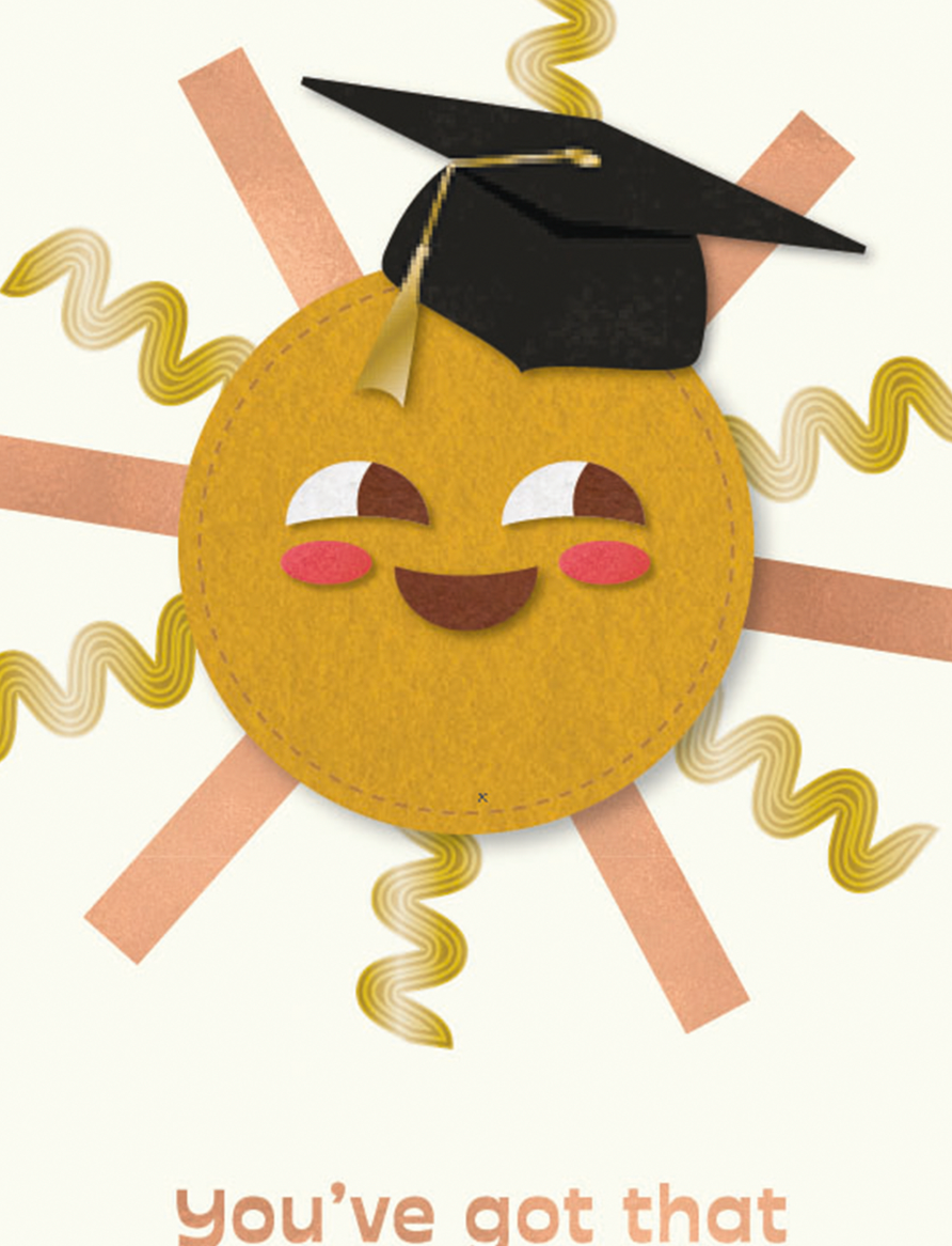 Design Design Handcrafted Graduation Card – Graduation Glow – 1 Card & 1 Envelope