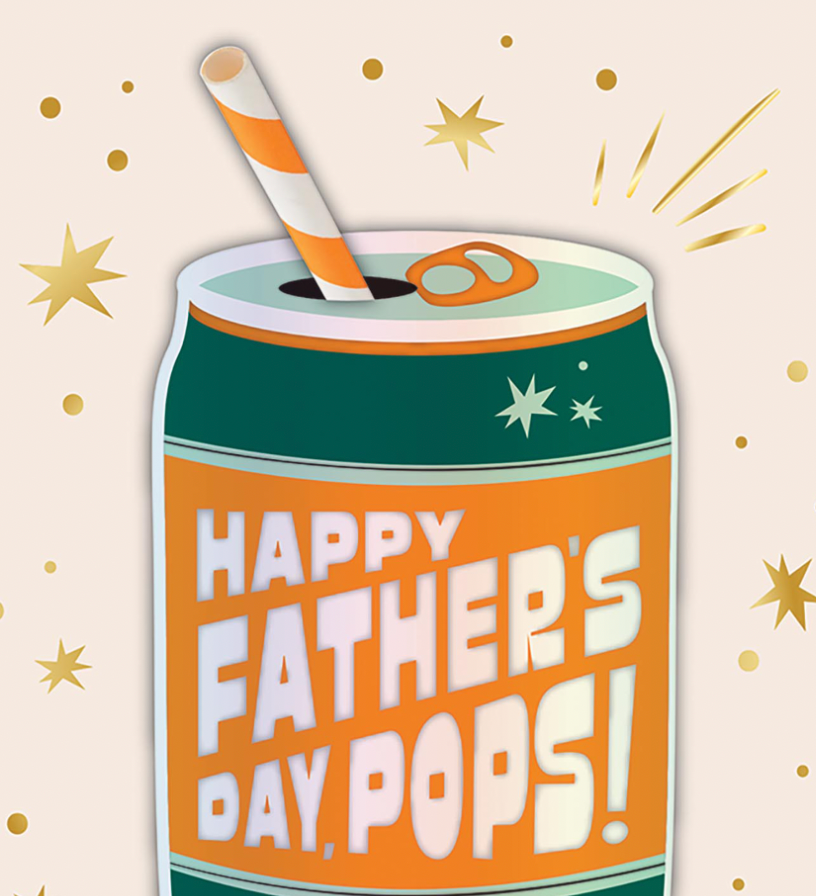 Design Design Handcrafted Father's Day Pops Can Greeting Card – 1 Card & 1 Envelope