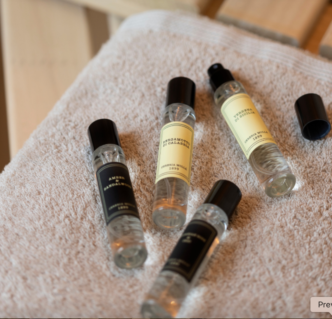 Cereria Molla Travel Size Room Mist & Body Spray – .5oz – Amber & Sandalwood