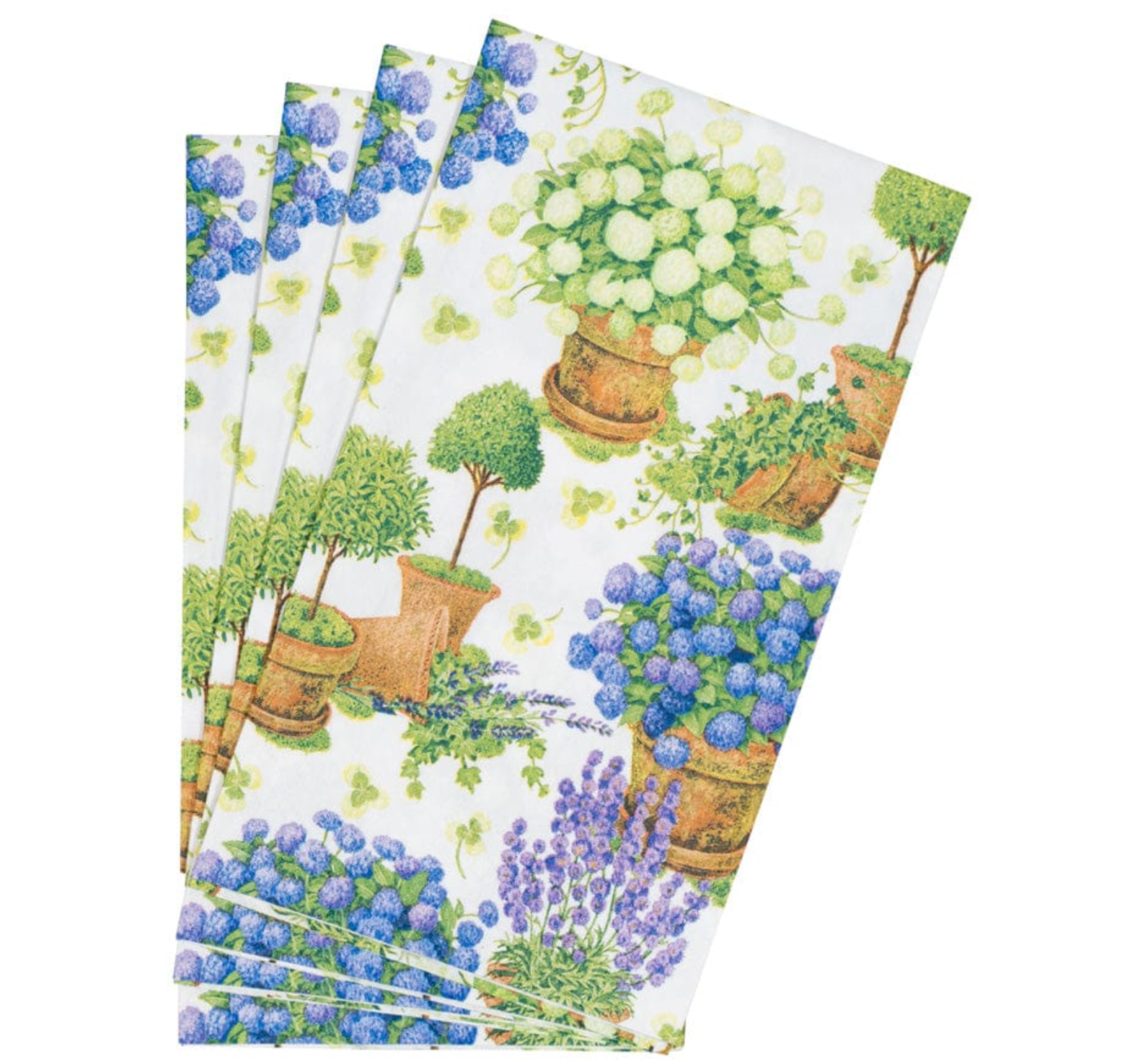 Caspari Potted Hydrangeas Paper Guest Towel Napkins – 15 Pk