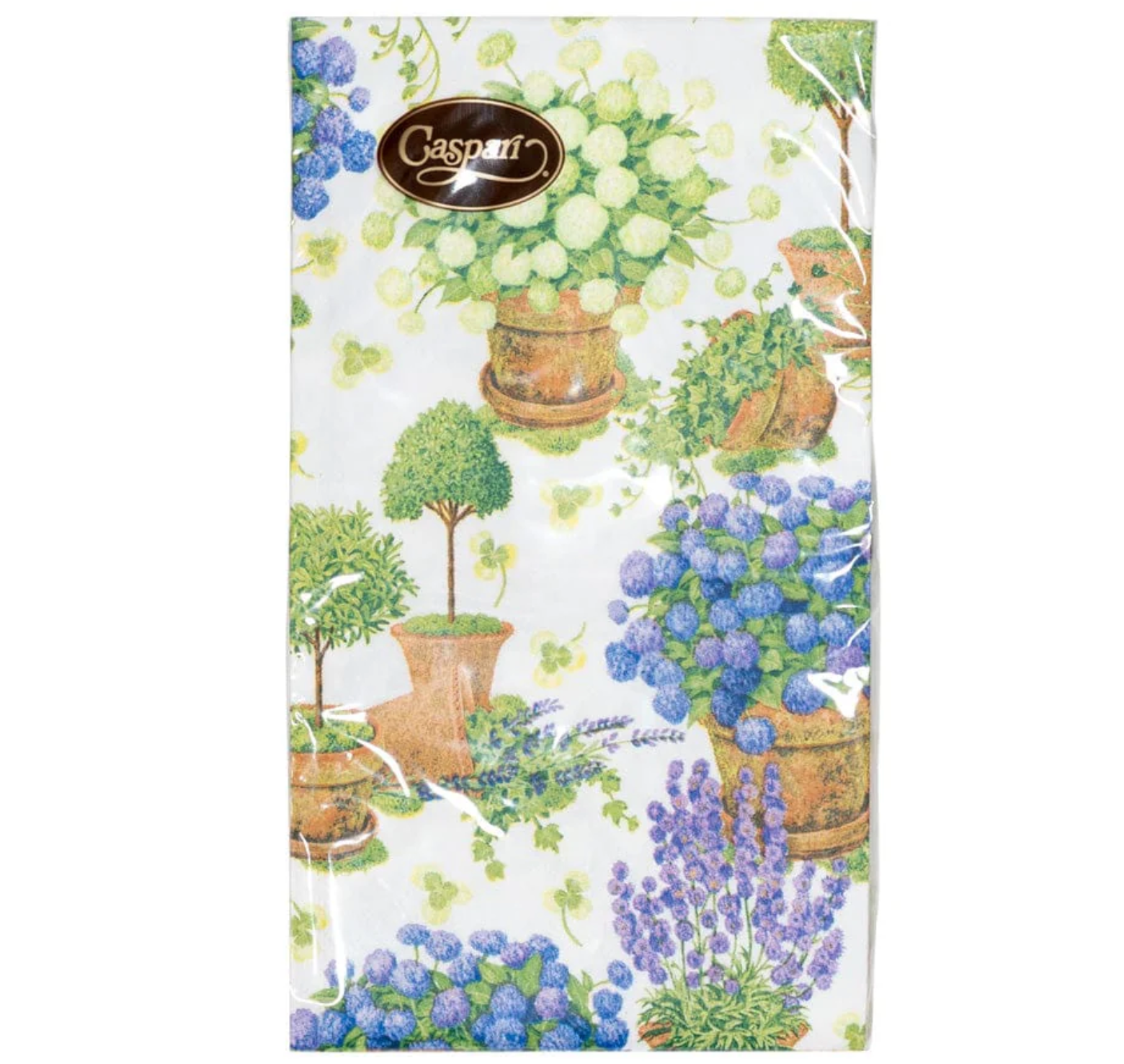 Caspari Potted Hydrangeas Paper Guest Towel Napkins – 15 Pk