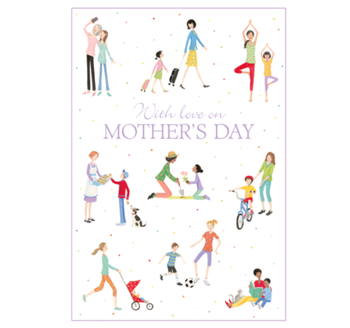 Caspari Mother's Day Card – Activities With Mom – 1 Card & 1 Envelope