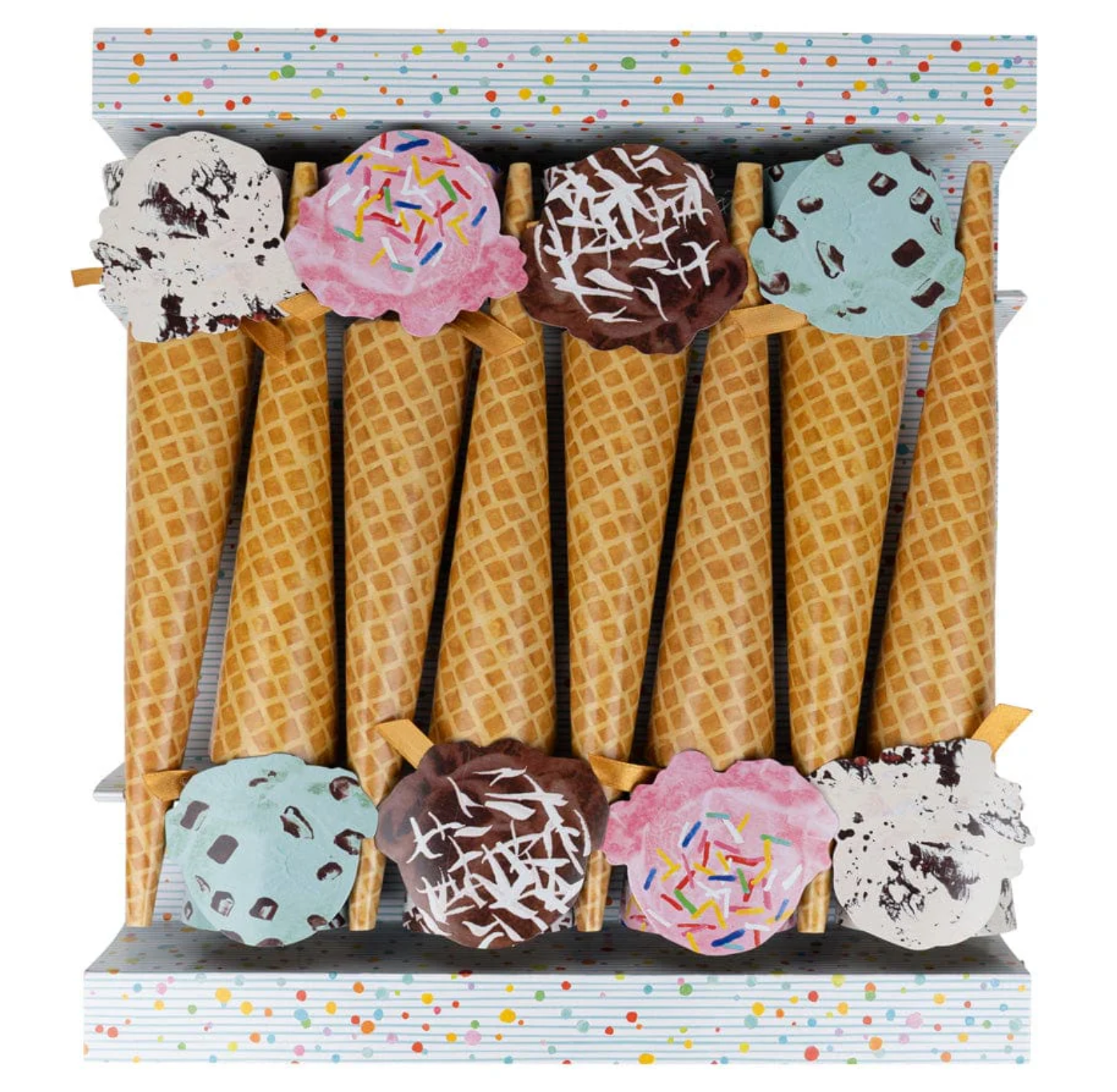 Caspari Ice Cream Cones Celebration Crackers – 8 Pack