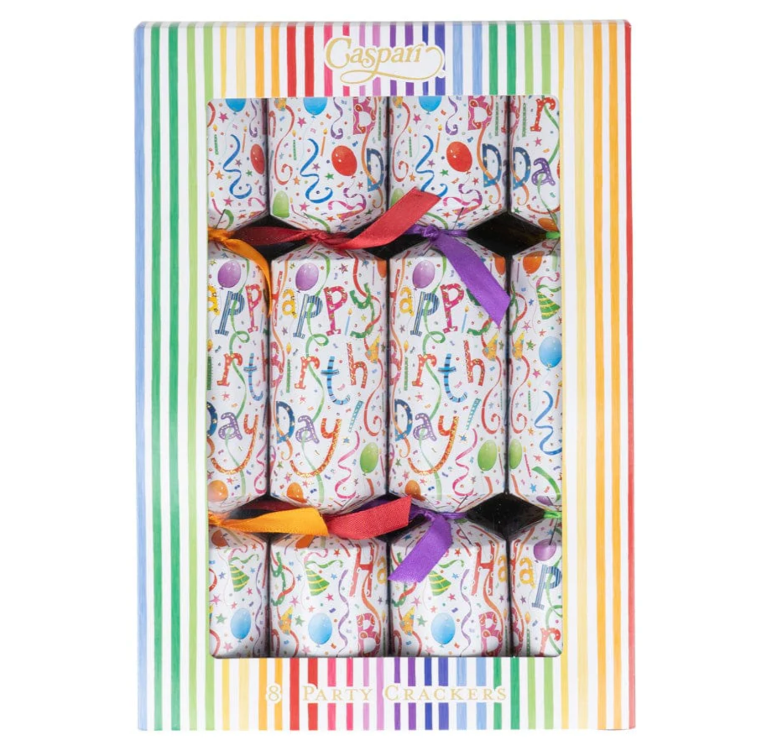 Caspari Happy Birthday Celebration Crackers – 8 Pack